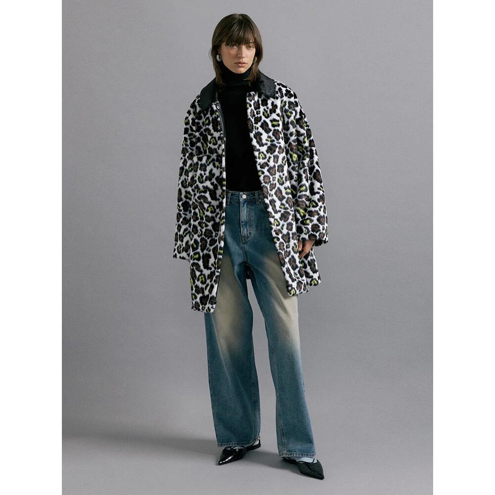 Anthropologie Molliolli Cheetah Print Coat